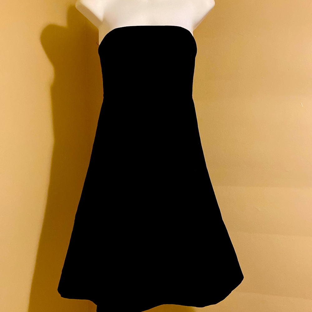 Black strapless cotton dress